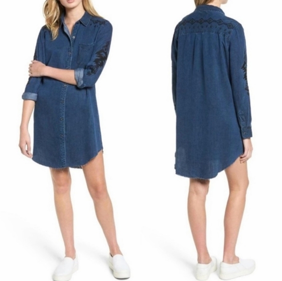 Rails‎ Ashland Dress Chambray Aztec Embroidered - Picture 4 of 16